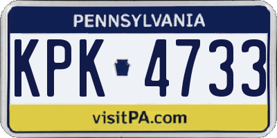 PA license plate KPK4733