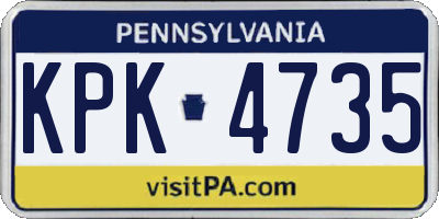 PA license plate KPK4735