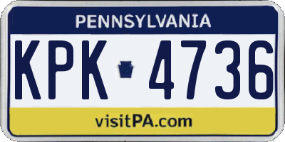 PA license plate KPK4736