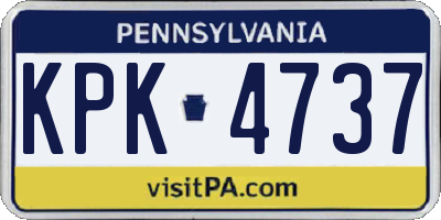 PA license plate KPK4737