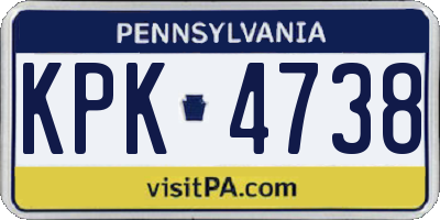PA license plate KPK4738