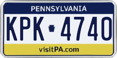 PA license plate KPK4740