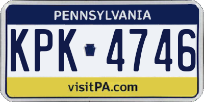 PA license plate KPK4746