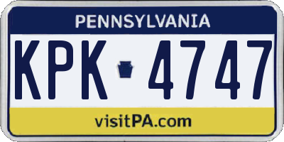 PA license plate KPK4747