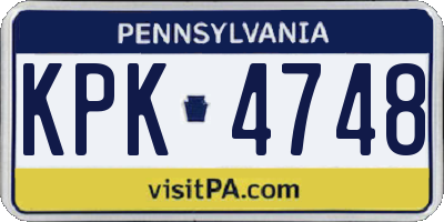 PA license plate KPK4748