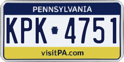 PA license plate KPK4751