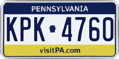 PA license plate KPK4760