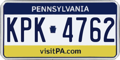 PA license plate KPK4762