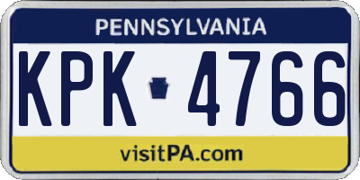 PA license plate KPK4766