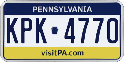 PA license plate KPK4770