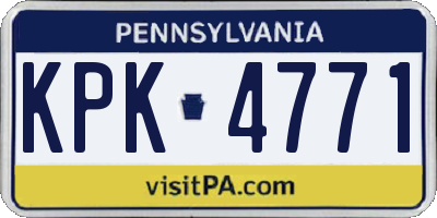 PA license plate KPK4771