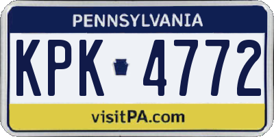 PA license plate KPK4772