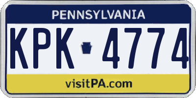 PA license plate KPK4774