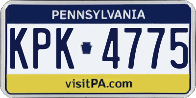 PA license plate KPK4775