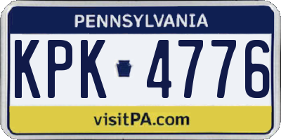 PA license plate KPK4776