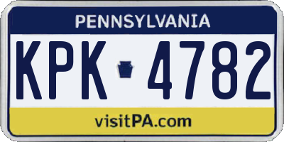 PA license plate KPK4782