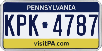 PA license plate KPK4787