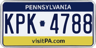 PA license plate KPK4788