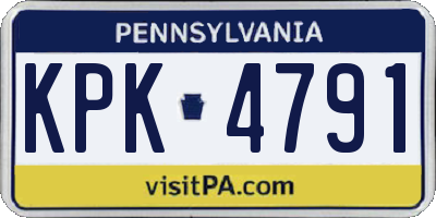 PA license plate KPK4791