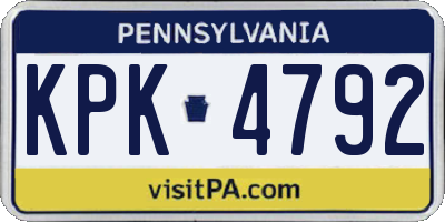 PA license plate KPK4792