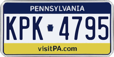 PA license plate KPK4795