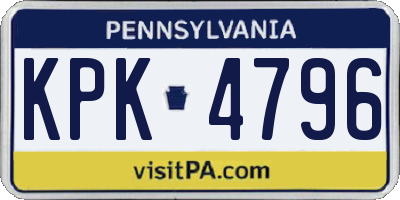 PA license plate KPK4796