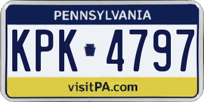 PA license plate KPK4797