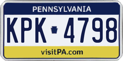 PA license plate KPK4798