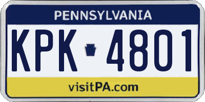 PA license plate KPK4801