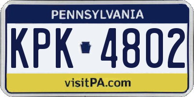 PA license plate KPK4802