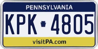 PA license plate KPK4805