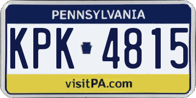 PA license plate KPK4815
