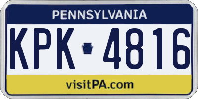 PA license plate KPK4816