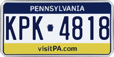 PA license plate KPK4818