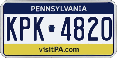 PA license plate KPK4820