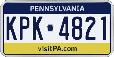 PA license plate KPK4821