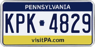 PA license plate KPK4829