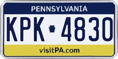 PA license plate KPK4830