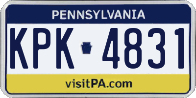 PA license plate KPK4831