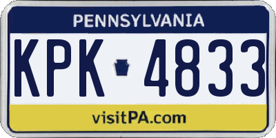 PA license plate KPK4833