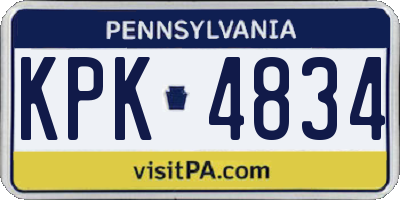 PA license plate KPK4834