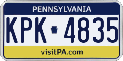 PA license plate KPK4835