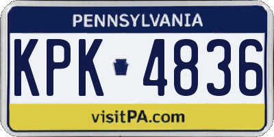 PA license plate KPK4836