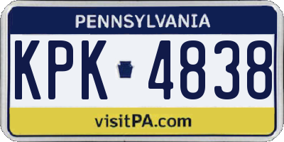 PA license plate KPK4838