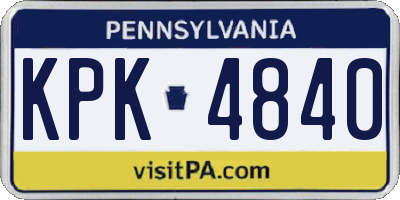 PA license plate KPK4840