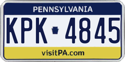 PA license plate KPK4845