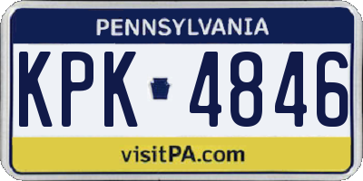 PA license plate KPK4846