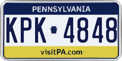 PA license plate KPK4848