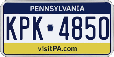 PA license plate KPK4850