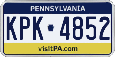 PA license plate KPK4852
